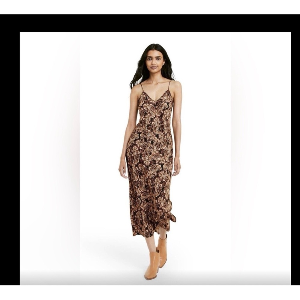 Nili Lotan Brown Paisley Midi Dress